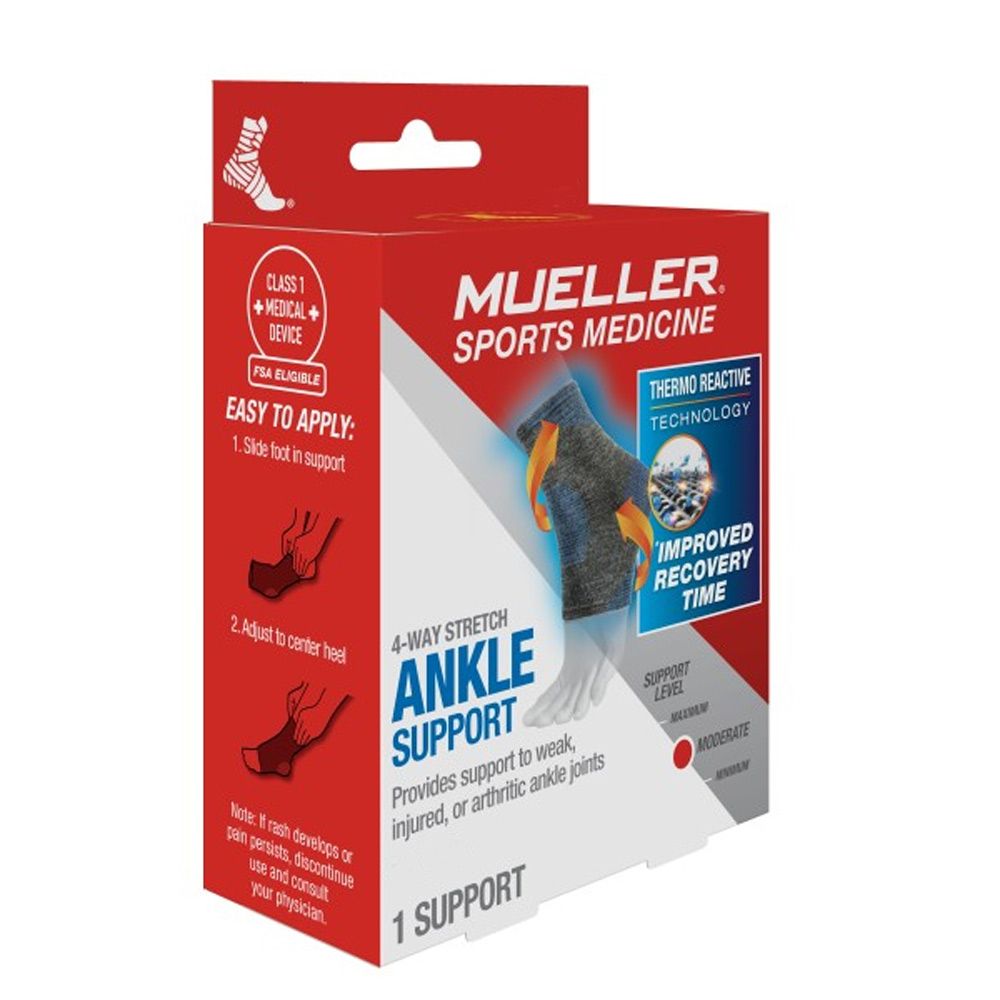 Mueller 4-Way Stretch Knit Ankle Support SM/MD 64128 - Easy Pharmacy LLC