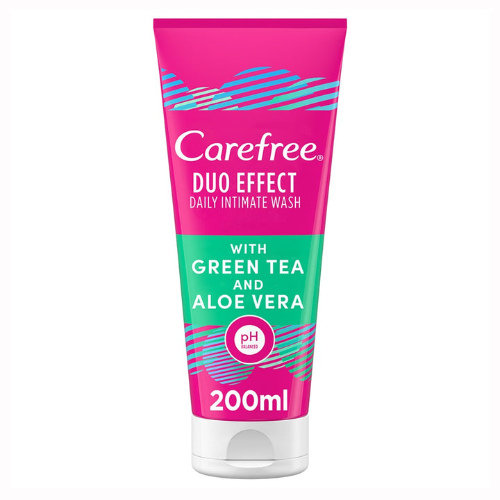 Carefree Duo Effect Daily Intimate Cleansing Wash With Green Tea & Aloe Vera 200ml - Easy Pharmacy LLC