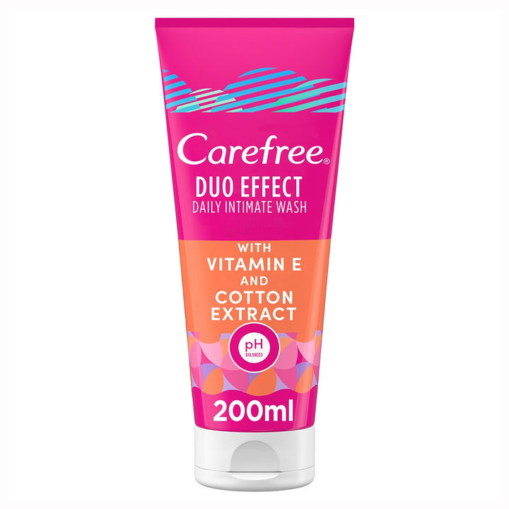 Carefree Duo Effect Daily Intimate Cleansing Wash With Vitamin E and Cotton Extract 200ml - Easy Pharmacy LLC