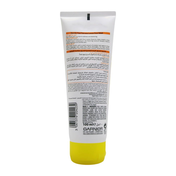 Garnier SkinActive Fast Fairness Lemon Essence Face Wash 100 mL - Easy Pharmacy LLC