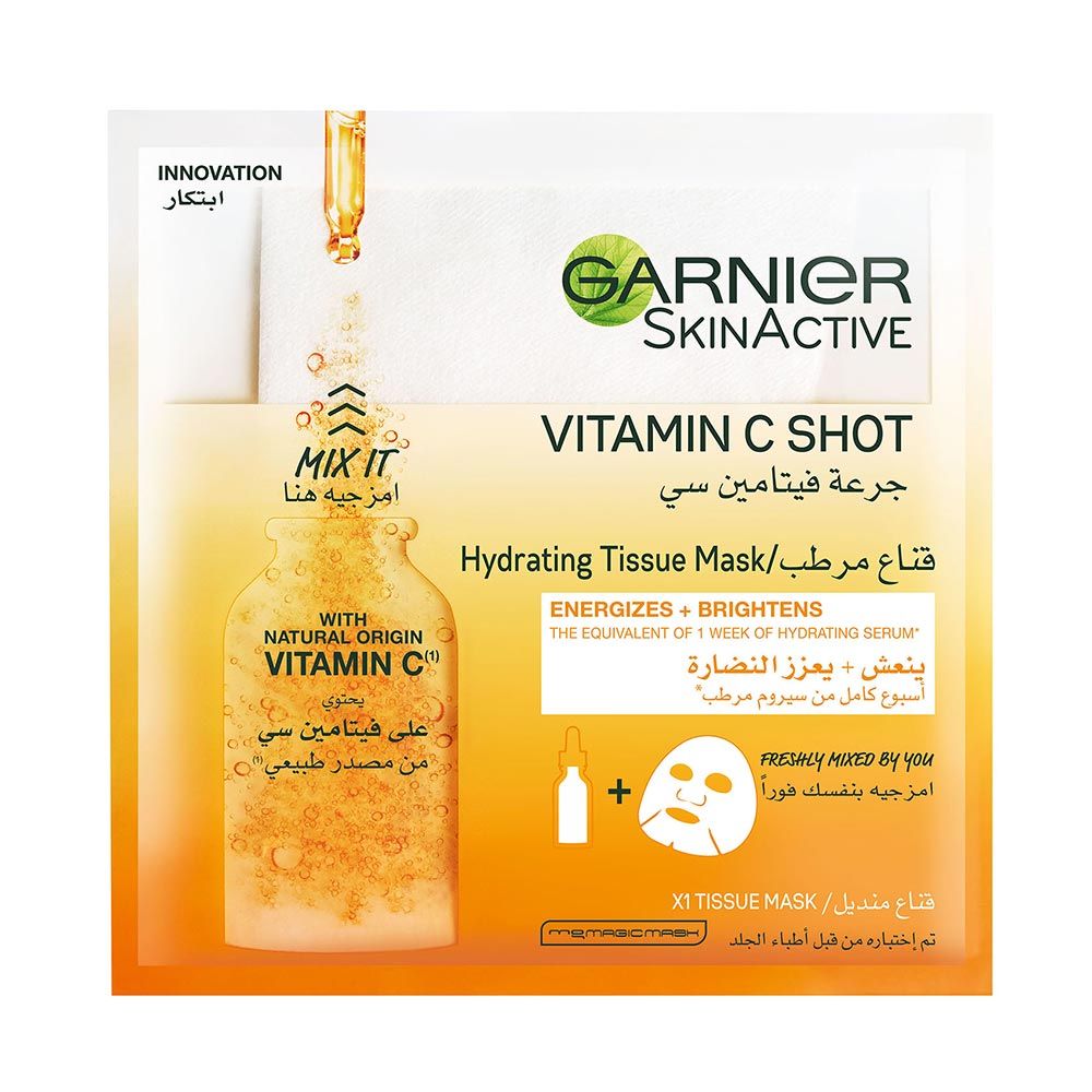Garnier SkinActive Vitamin C Shot Fresh-Mix Tissue Mask 1's - Easy Pharmacy LLC