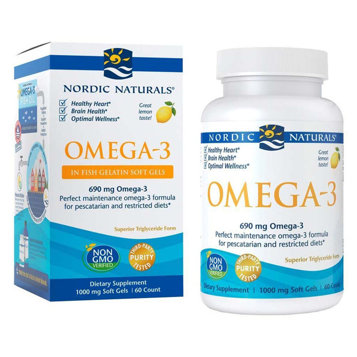 Nordic Naturals Omega 3 690mg Per Serving Fish Oil Supplement Softgels, Pack of 60's - Easy Pharmacy LLC