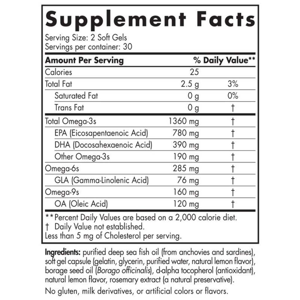 Nordic Naturals Complete Omega Xtra Omega 3 6 9 Fish Oil Supplement Softgels, Pack of 60's - Easy Pharmacy LLC