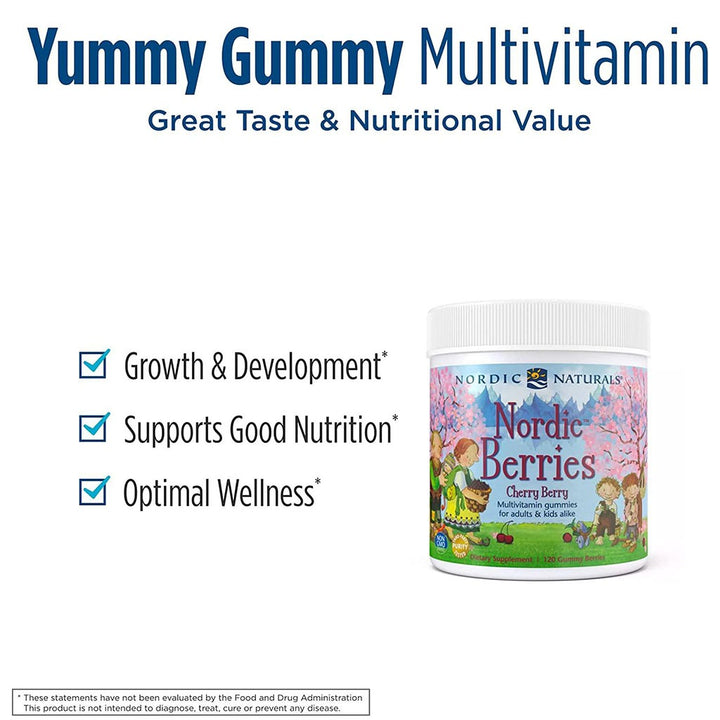 Nordic Naturals Kids and Adults Nordic Berries Multivitamins Gummies 120's - Easy Pharmacy LLC