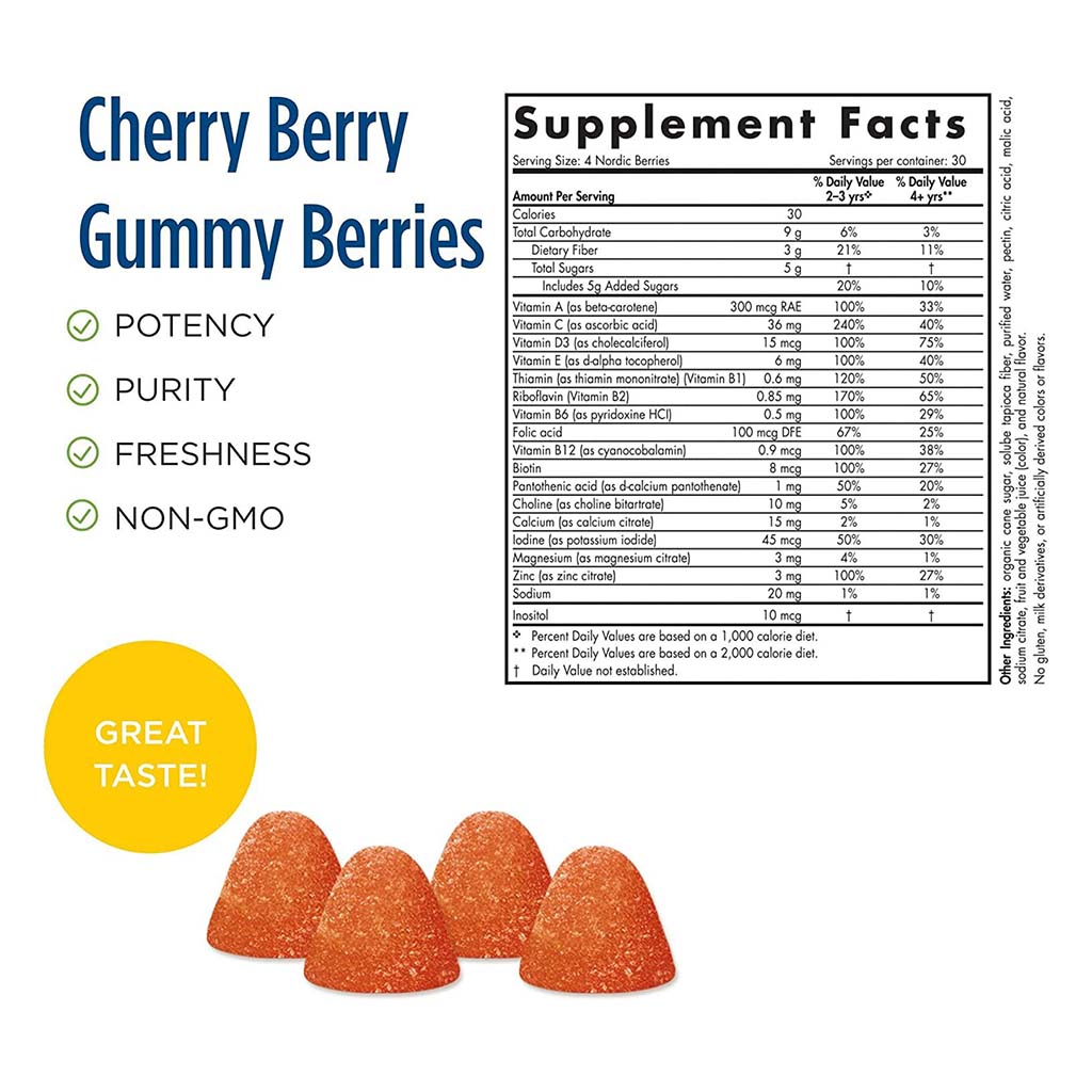 Nordic Naturals Kids and Adults Nordic Berries Multivitamins Gummies 120's - Easy Pharmacy LLC