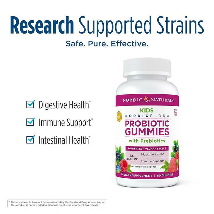 Nordic Naturals Kids Nordic Flora Probiotic With Prebiotic Gummies, Pack of 60's - Easy Pharmacy LLC