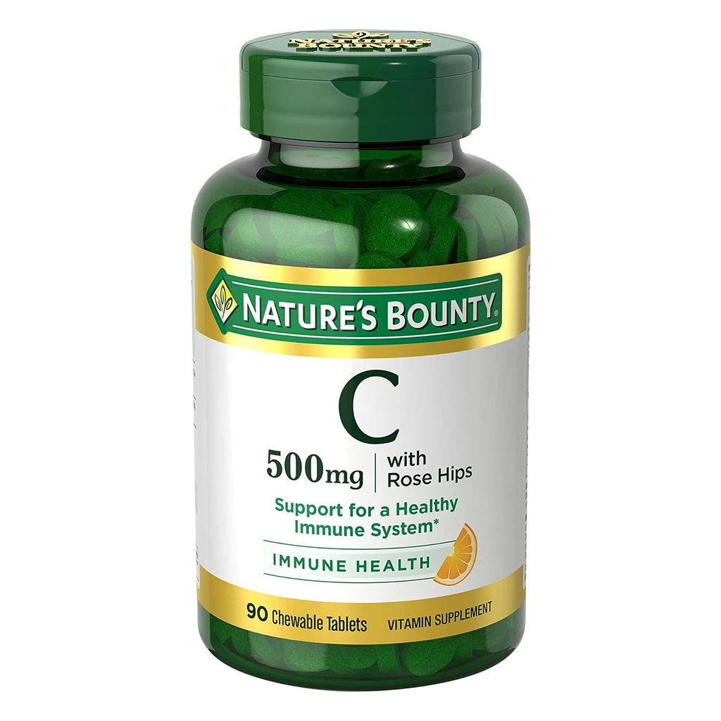 Nature's Bounty C 500 mg with Rose Hips Chewable Tablets 90's - Easy Pharmacy LLC