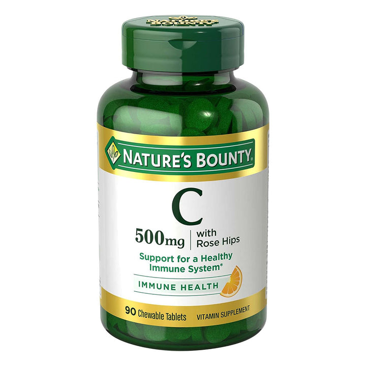 Nature's Bounty C 500 mg with Rose Hips Chewable Tablets 90's - Easy Pharmacy LLC