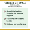 Nature's Bounty C 500 mg with Rose Hips Chewable Tablets 90's