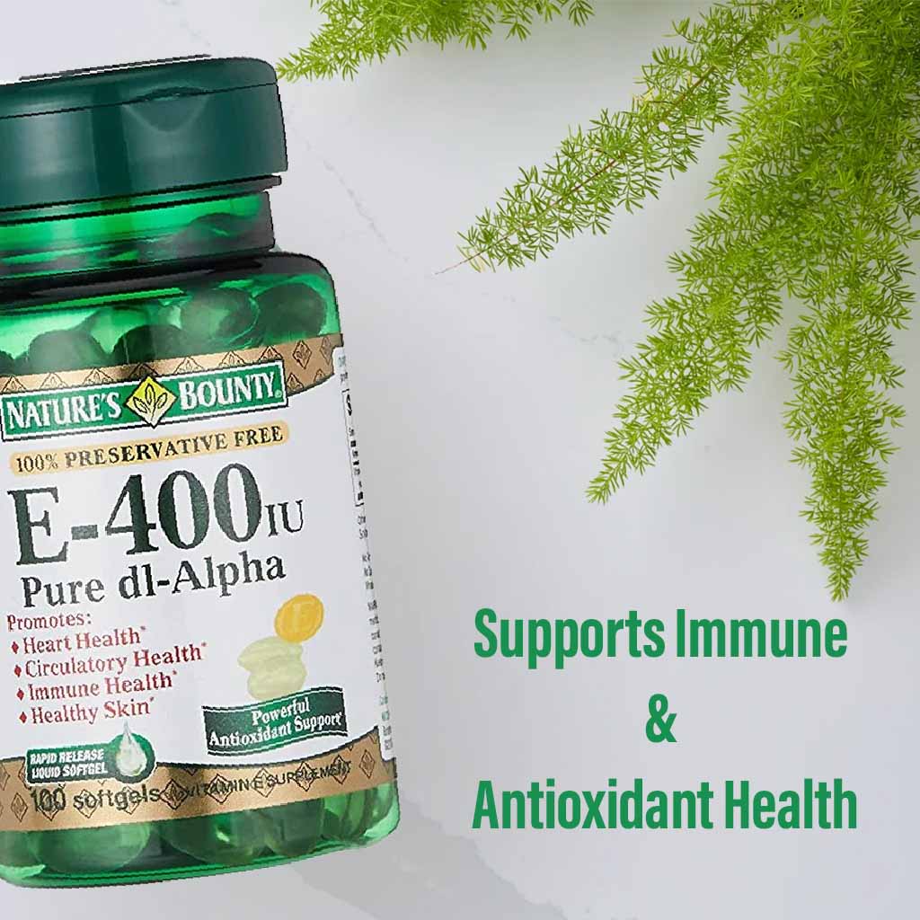 Nature's Bounty E-400IU Pure dl-Alpha Softgels 100's - Easy Pharmacy LLC