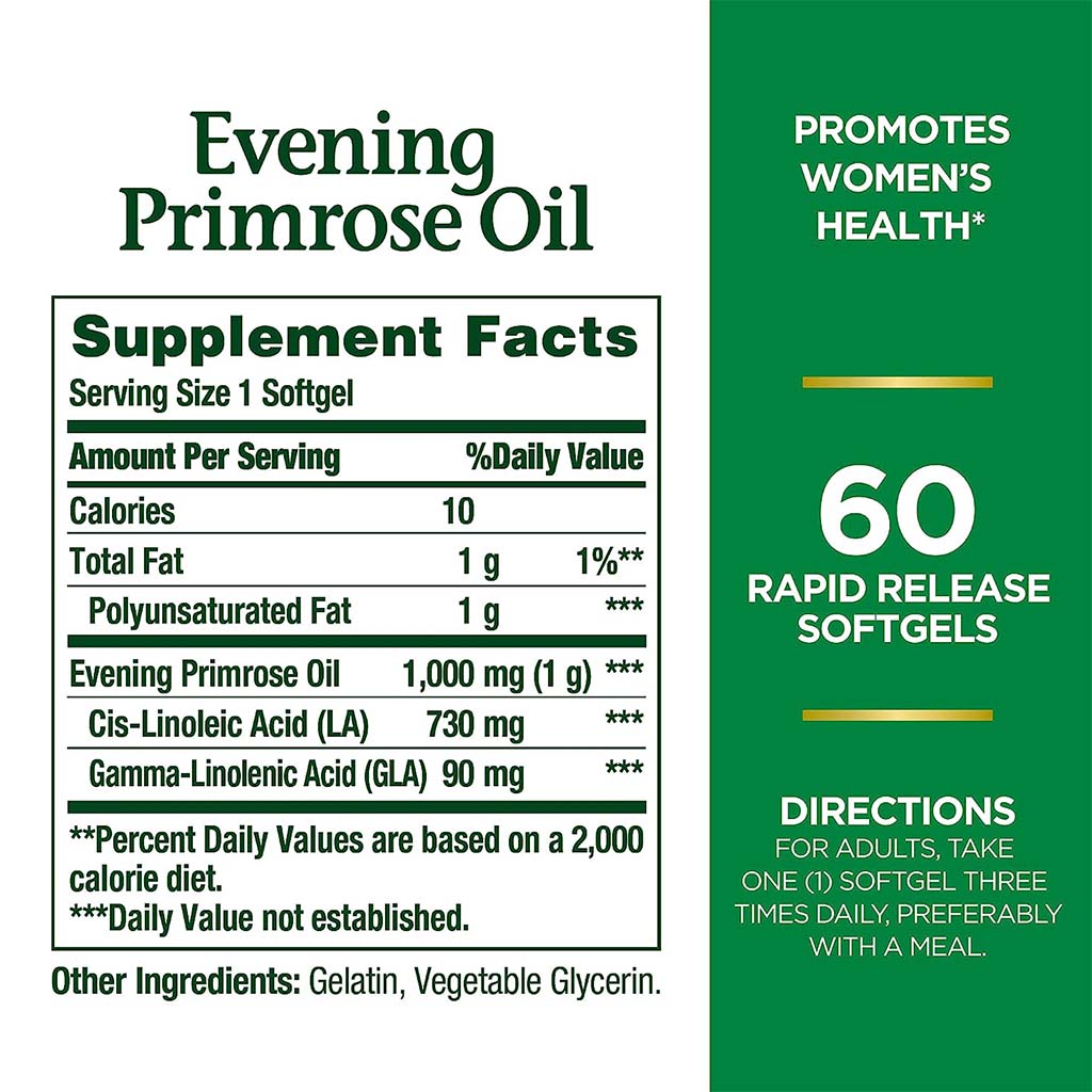 Nature's Bounty Evening Primrose Oil 1000 mg Softgels 60's - Easy Pharmacy LLC