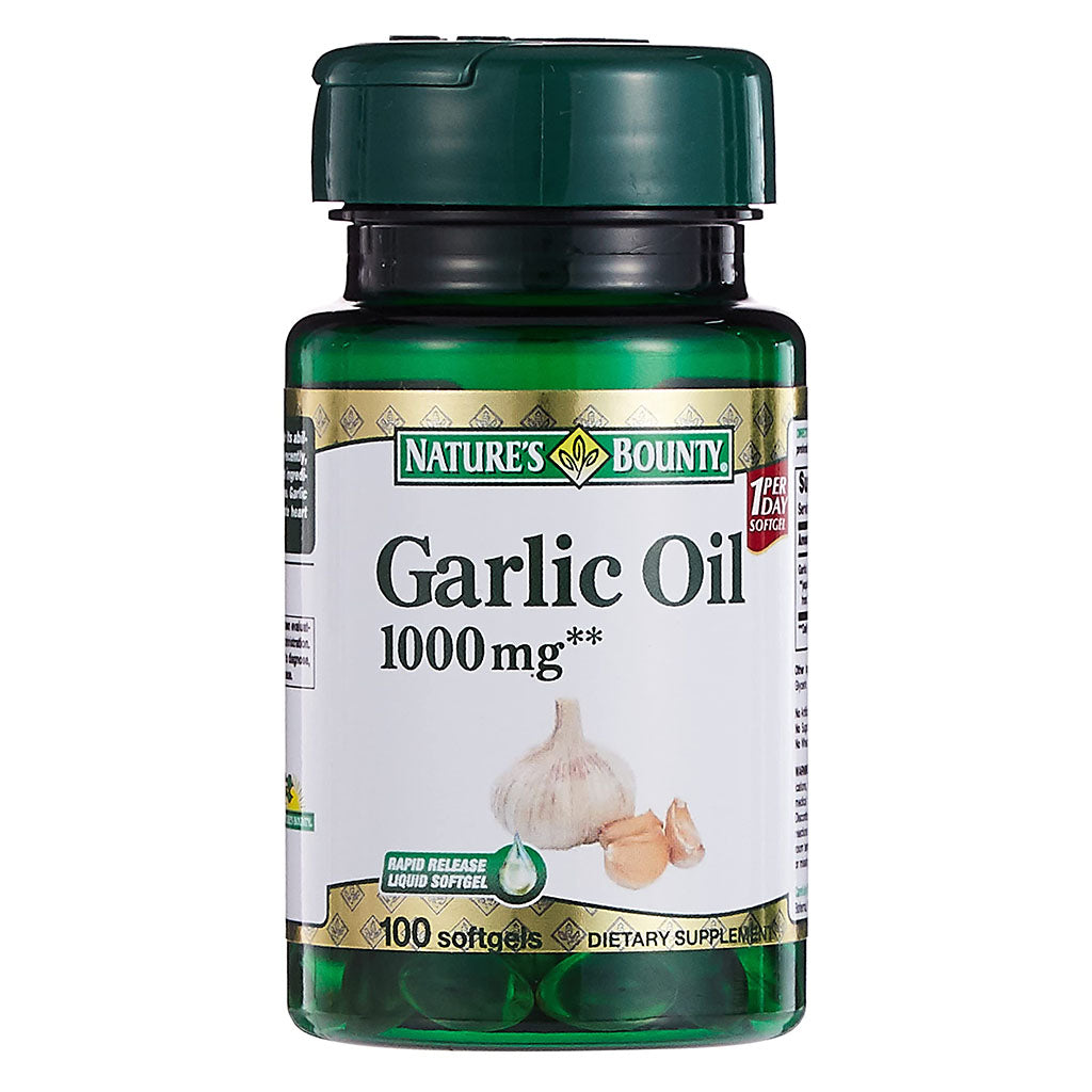 Nature's Bounty Garlic Oil 1000 mg Softgels 100's - Easy Pharmacy LLC