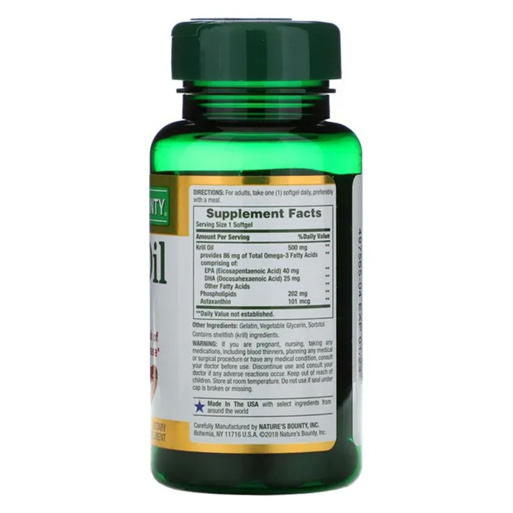 Nature's Bounty Krill Oil 500 mg Softgels 30's - Easy Pharmacy LLC