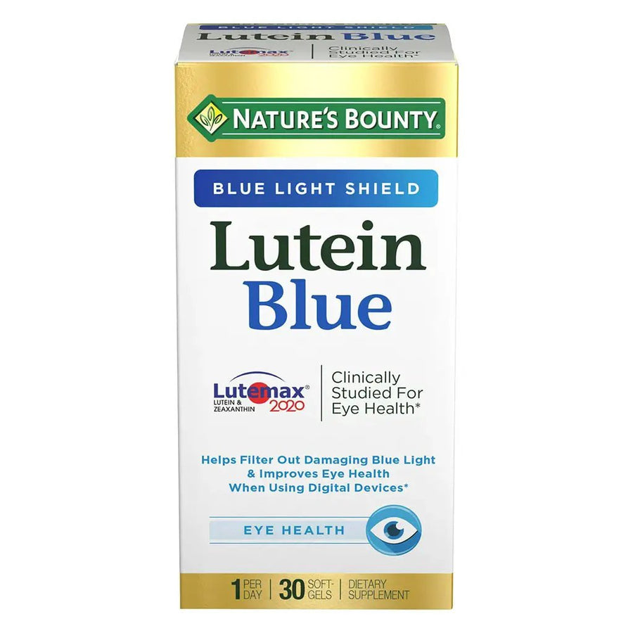 Nature’s Bounty Lutein Blue Softgels – Eye & Screen Wellness Support Supplement, 30 Count