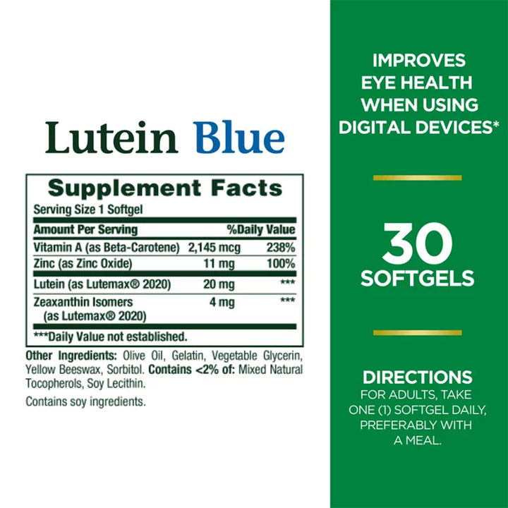 Nature's Bounty Lutein Blue Softgels 30's - Easy Pharmacy LLC