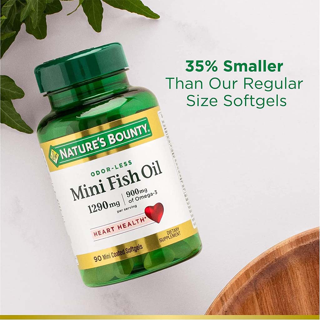 Nature's Bounty 1290mg Mini Fish Oil Supplment Softgels, Pack of 90's - Easy Pharmacy LLC