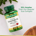 Nature’s Bounty 1290 mg Mini Fish Oil Softgels – Omega-3 & Heart Wellness Support, 90 Count