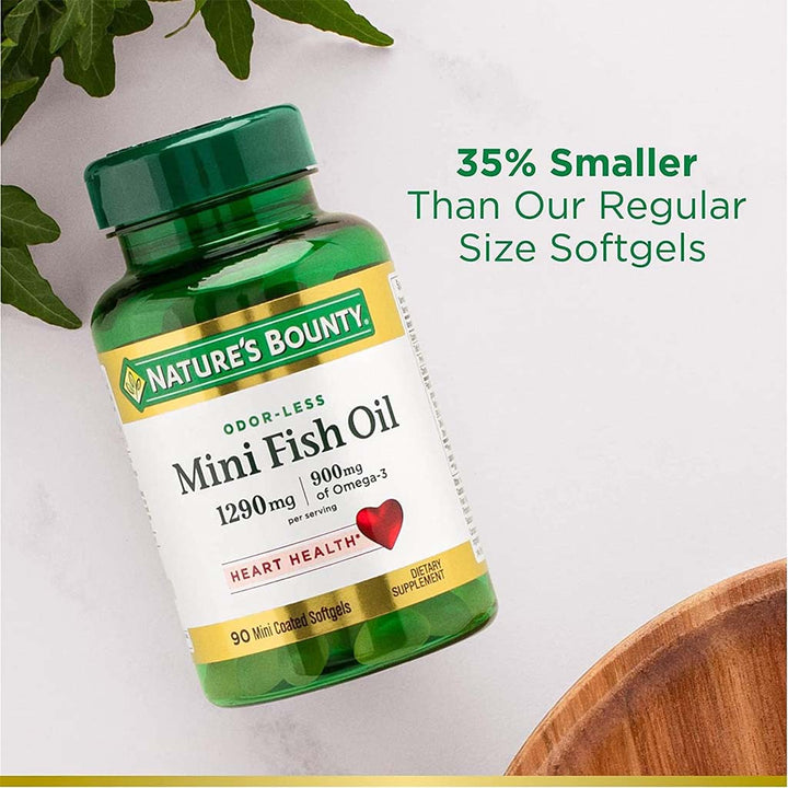 Nature's Bounty 1290mg Mini Fish Oil Supplment Softgels, Pack of 90's - Easy Pharmacy LLC