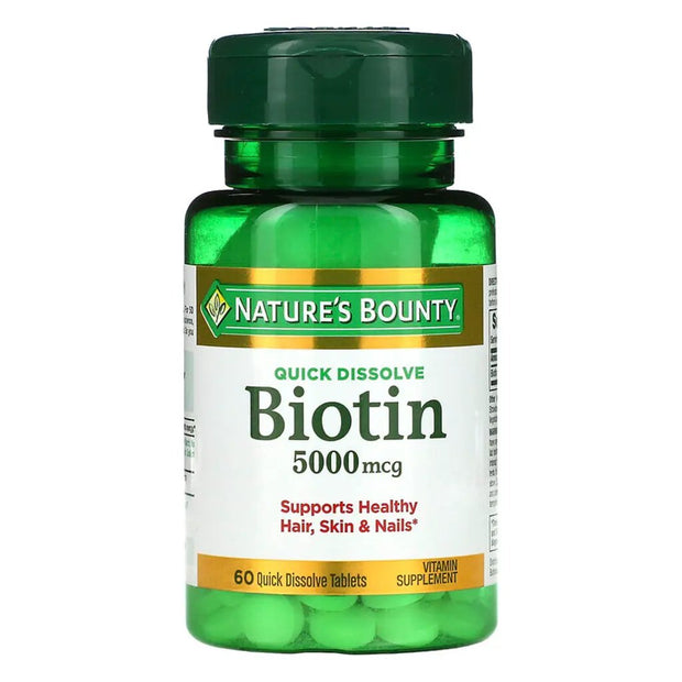 Nature's Bounty Quick Dissolve Biotin 5000 mcg Tablets 60's