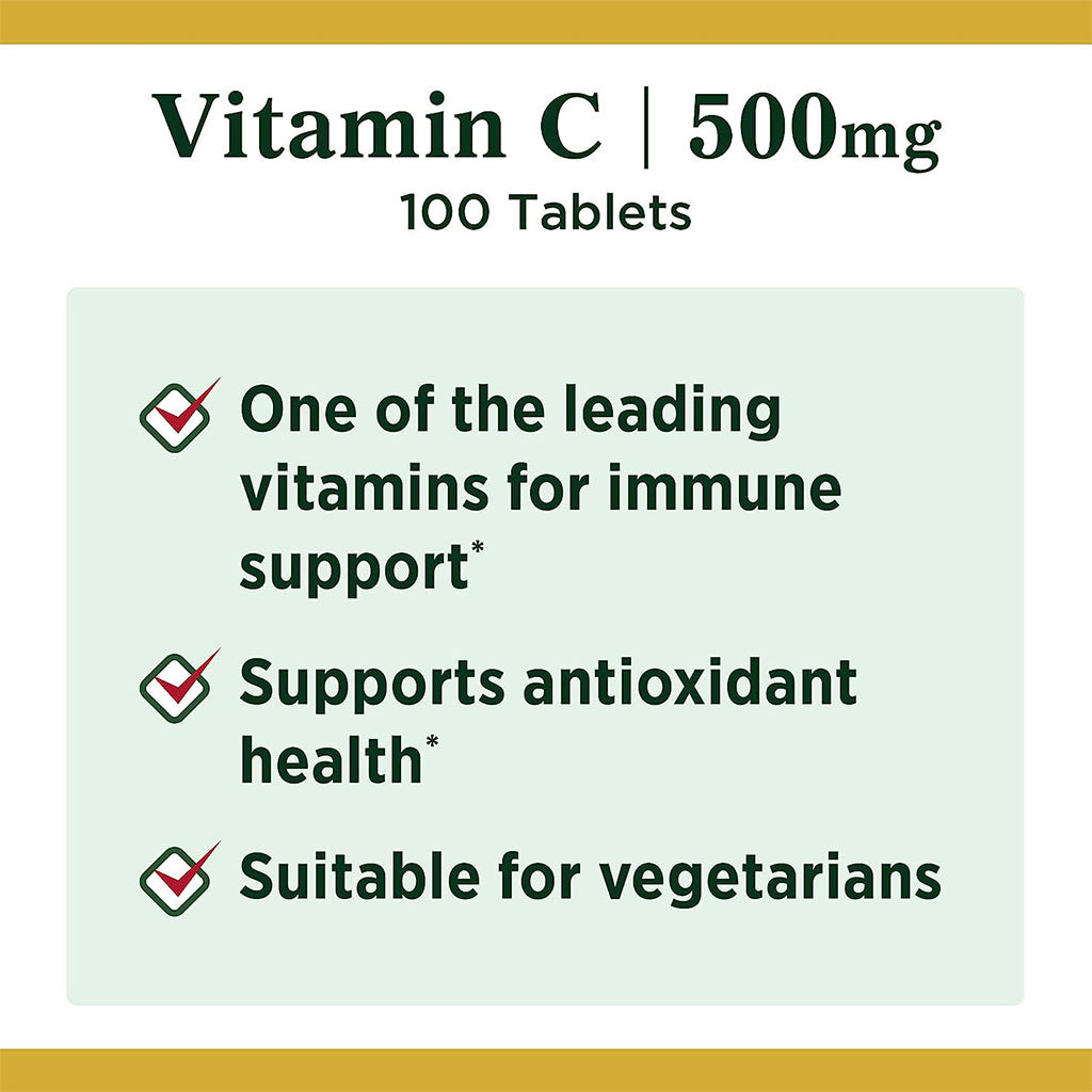 Nature's Bounty Vitamin C 500 mg Tablets 100's - Easy Pharmacy LLC