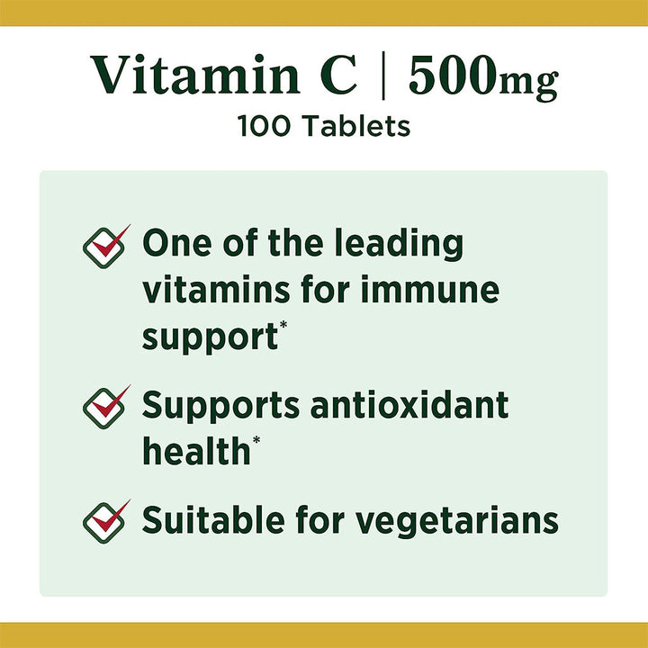 Nature's Bounty Vitamin C 500 mg Tablets 100's - Easy Pharmacy LLC