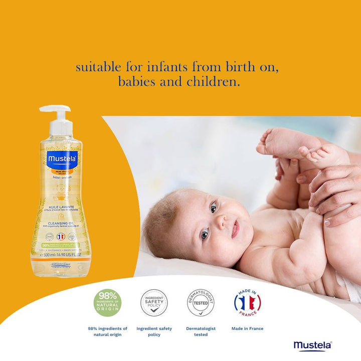 Mustela Baby Cleansing Oil For Dry Skin 500ml - Easy Pharmacy LLC