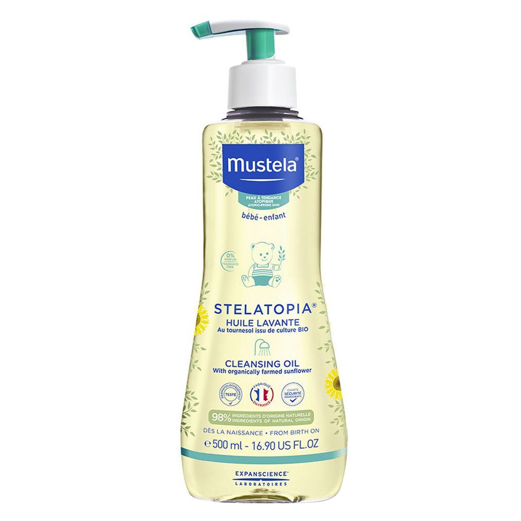 Mustela Baby Stelatopia Cleansing Oil For Atopic Prone Skin, Fragrance-Free 500ml - Easy Pharmacy LLC