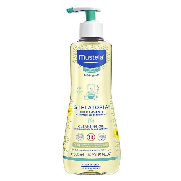 Mustela Baby Stelatopia Cleansing Oil For Atopic Prone Skin, Fragrance-Free 500ml - Easy Pharmacy LLC