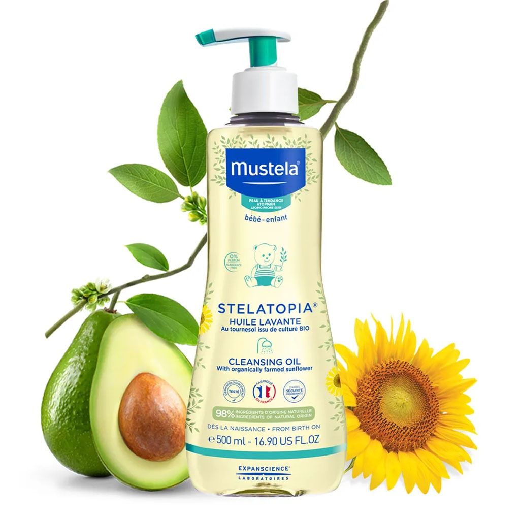 Mustela Baby Stelatopia Cleansing Oil For Atopic Prone Skin, Fragrance-Free 500ml - Easy Pharmacy LLC