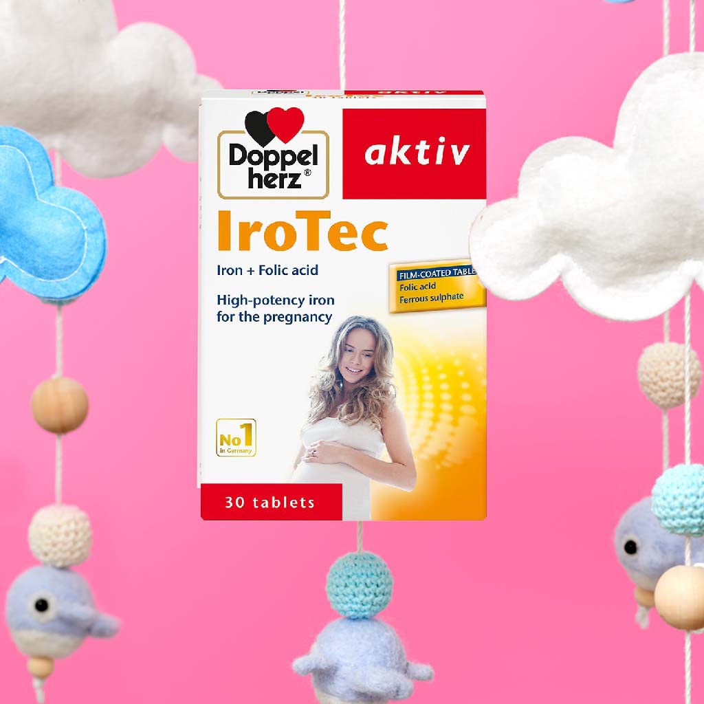 Doppelherz aktiv IroTec Iron + Folic Acid Tablets For Pregnancy Support, Pack of 30's - Easy Pharmacy LLC