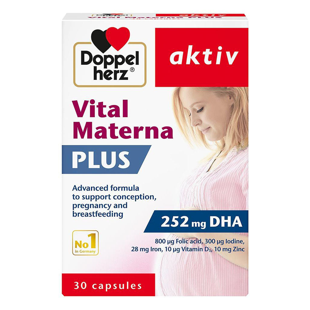 Doppelherz aktiv Vital Materna Plus Capsules For Conception, Pregnancy & Breastfeeding Support, Pack of 30's - Easy Pharmacy LLC