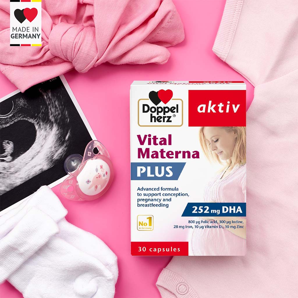 Doppelherz aktiv Vital Materna Plus Capsules For Conception, Pregnancy & Breastfeeding Support, Pack of 30's - Easy Pharmacy LLC