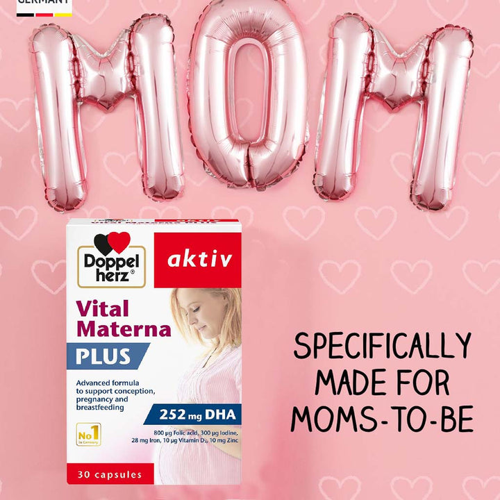 Doppelherz aktiv Vital Materna Plus Capsules For Conception, Pregnancy & Breastfeeding Support, Pack of 30's - Easy Pharmacy LLC