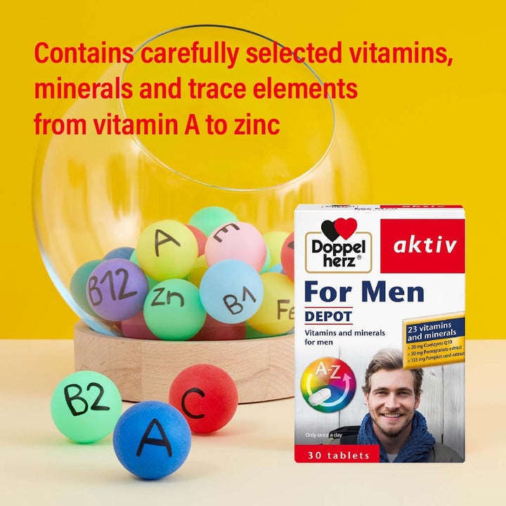 Doppelherz aktiv Men's Multivitamins & Minerals Depot Supplement Tablets, Pack of 30's - Easy Pharmacy LLC