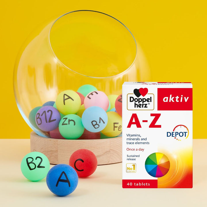Doppelherz aktiv A-Z Adult Multivitamins & Minerals Depot Supplement Tablets, Pack of 40's - Easy Pharmacy LLC