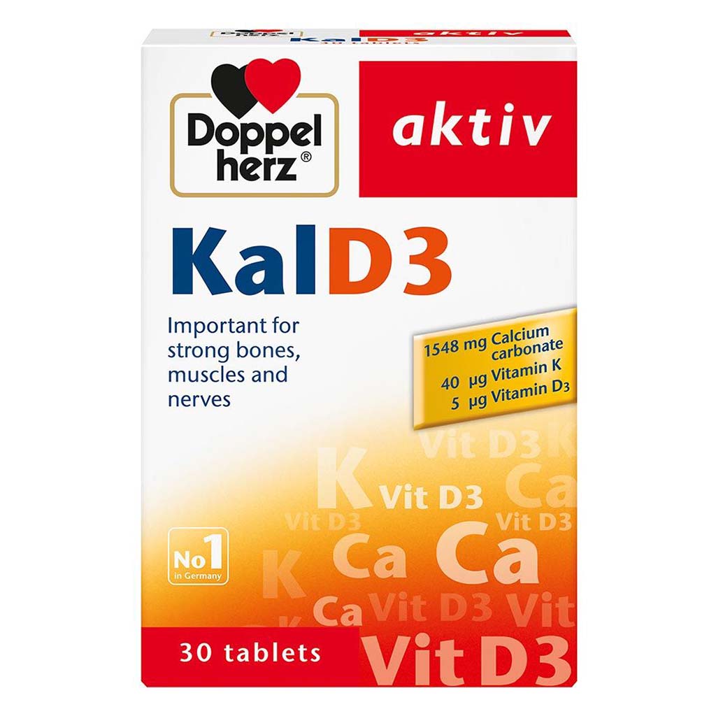 Doppelherz aktiv KalD3 Tablets With Calcium, Vitamin K & Vitamin D For Strong Bones, Muscles & Nerves, Pack of 30's - Easy Pharmacy LLC