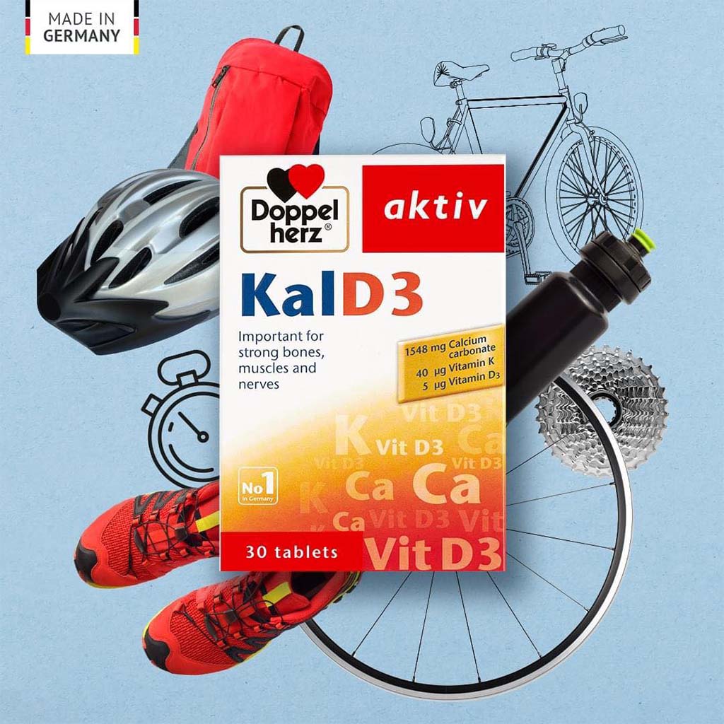 Doppelherz aktiv KalD3 Tablets With Calcium, Vitamin K & Vitamin D For Strong Bones, Muscles & Nerves, Pack of 30's - Easy Pharmacy LLC