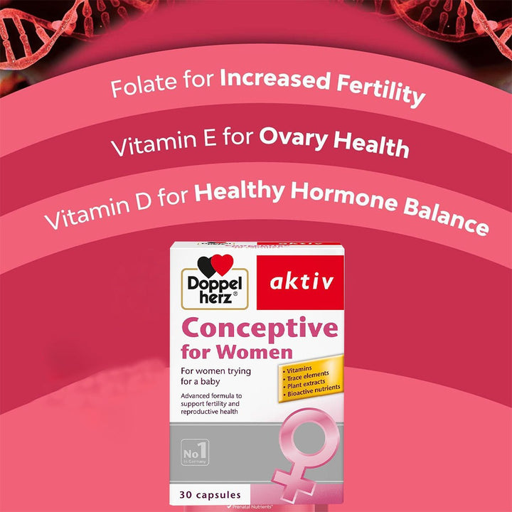 Doppelherz aktiv Conceptive Capsules For Women's Fertility & Reproductive Health, Pack of 30's - Easy Pharmacy LLC