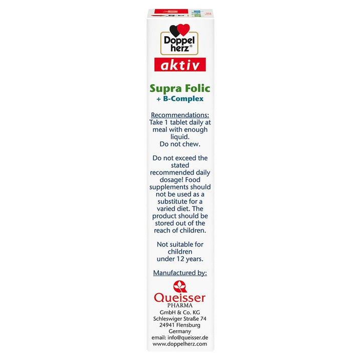 Doppelherz aktiv Supra Folic Multivitamin Supplement Tablets, Pack of 30's - Easy Pharmacy LLC