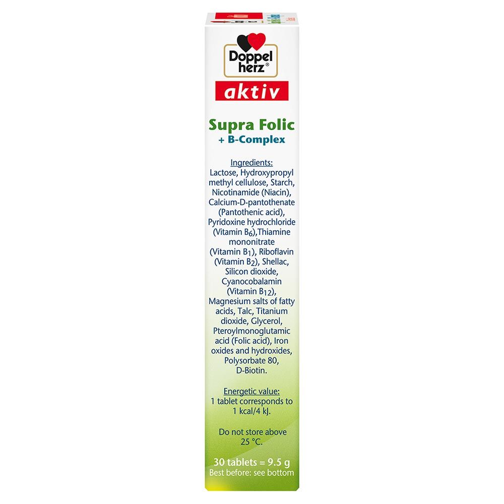Doppelherz aktiv Supra Folic Multivitamin Supplement Tablets, Pack of 30's - Easy Pharmacy LLC