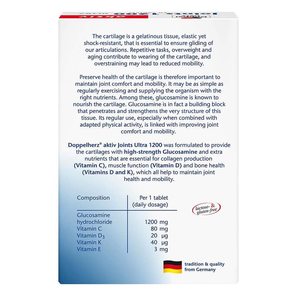 Doppelherz aktiv Joints 1200 Ultra Tablets For Cartilage Health & Joint Mobility, Pack of 30's - Easy Pharmacy LLC