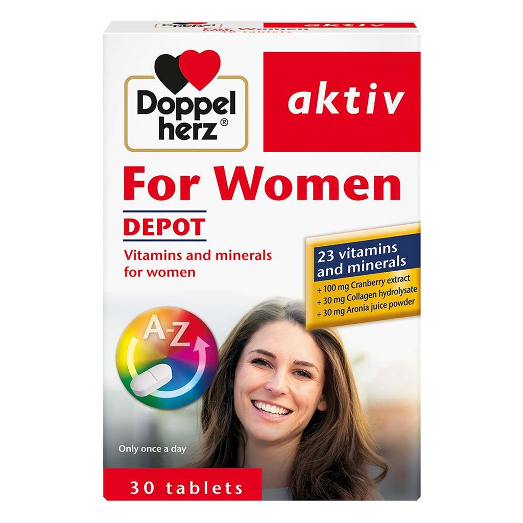 Doppelherz aktiv Women's Multivitamins & Minerals Depot Supplement Tablets, Pack of 30's - Easy Pharmacy LLC