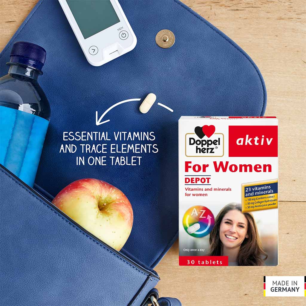 Doppelherz aktiv Women's Multivitamins & Minerals Depot Supplement Tablets, Pack of 30's - Easy Pharmacy LLC