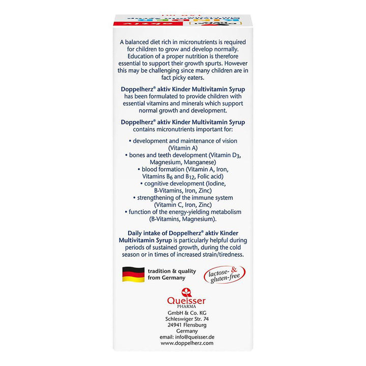 Doppelherz aktiv Kinder Multivitamin Syrup With L-Lysine 150ml - Easy Pharmacy LLC