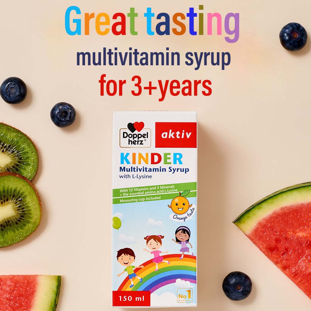 Doppelherz aktiv Kinder Multivitamin Syrup With L-Lysine 150ml - Easy Pharmacy LLC