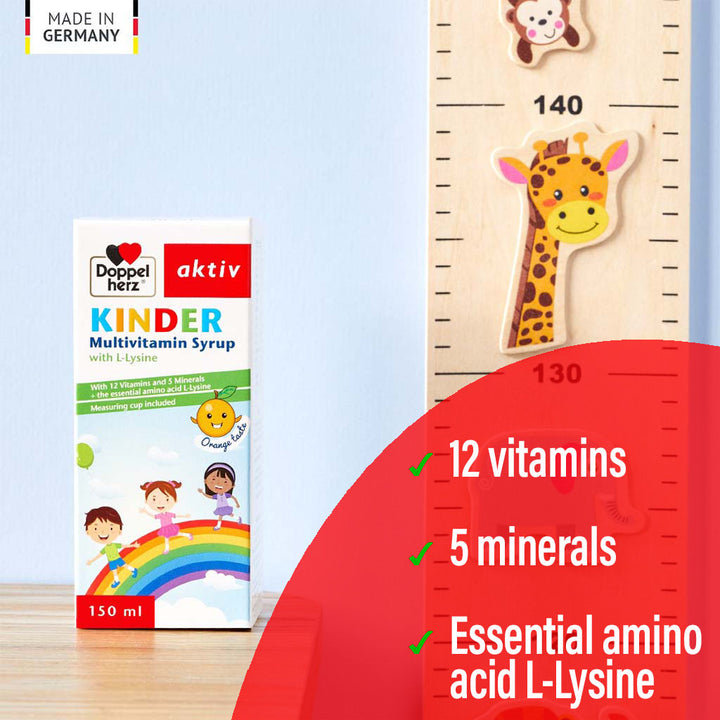 Doppelherz aktiv Kinder Multivitamin Syrup With L-Lysine 150ml - Easy Pharmacy LLC