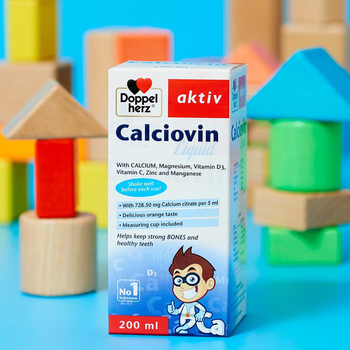 Doppelherz aktiv Calciovin Liquid For Children's Healthy Bones & Teeth 200ml - Easy Pharmacy LLC