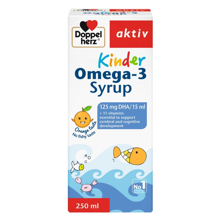 Doppelherz aktiv Kinder Omega-3 Syrup For Children's Cognitive Development 250ml - Easy Pharmacy LLC