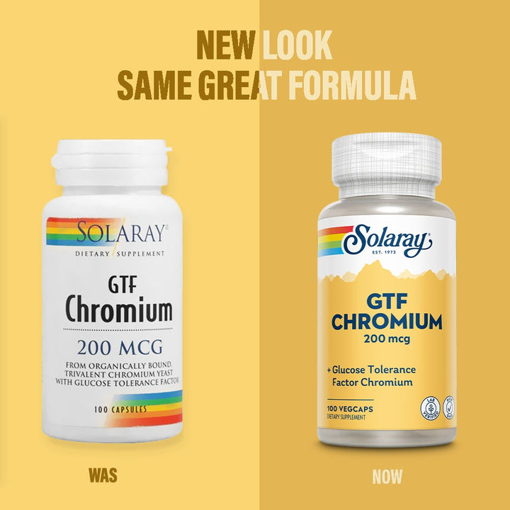Solaray GTF Chromium 200 mcg Veg Capsules 100's - Easy Pharmacy LLC