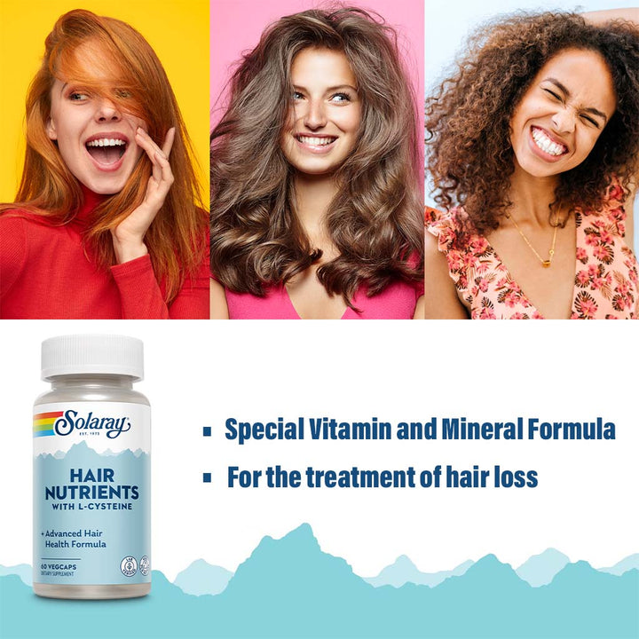 Solaray Hair Nutrients Advanced Hair Health Formula VegCaps 60's - Easy Pharmacy LLC